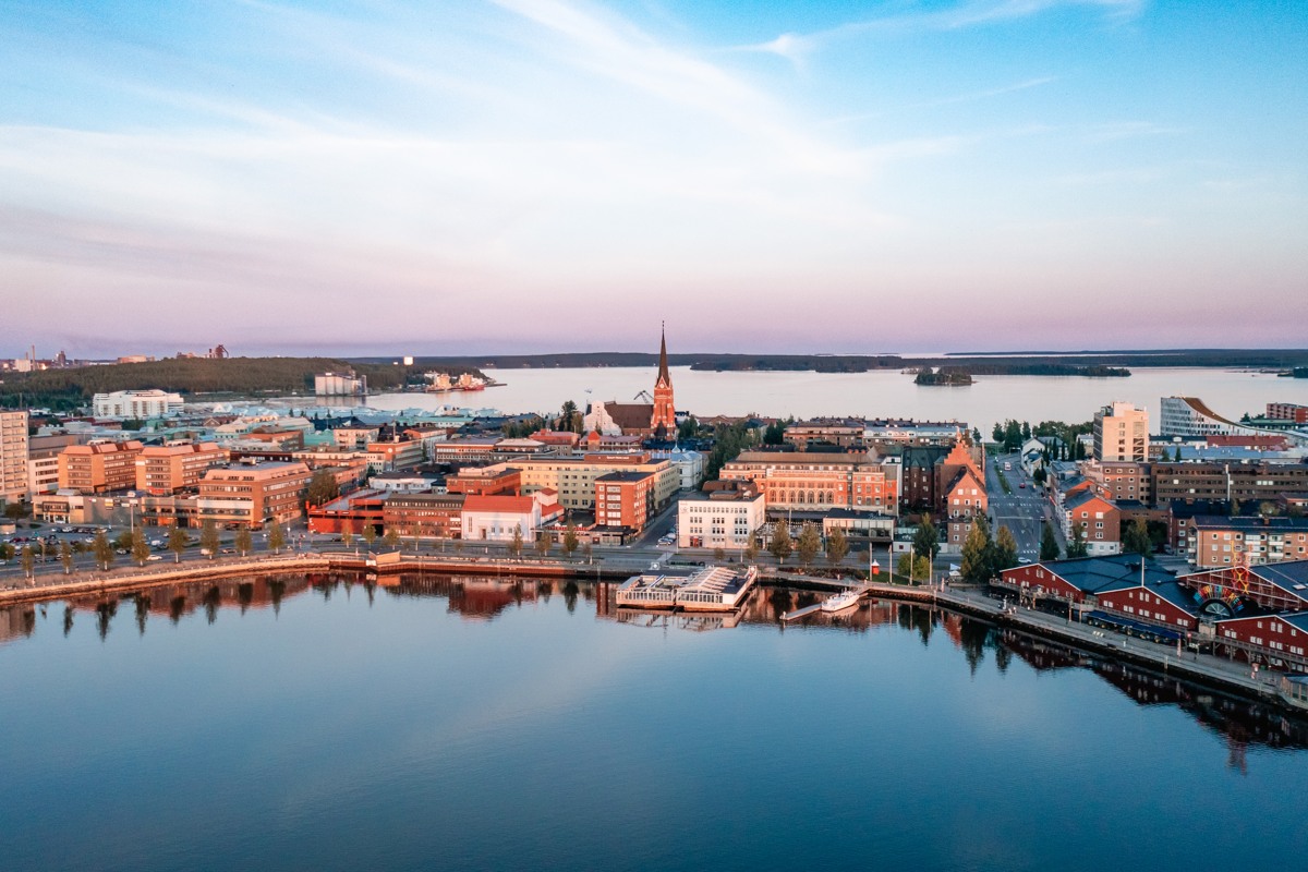 Vy över Luleå från ovan.