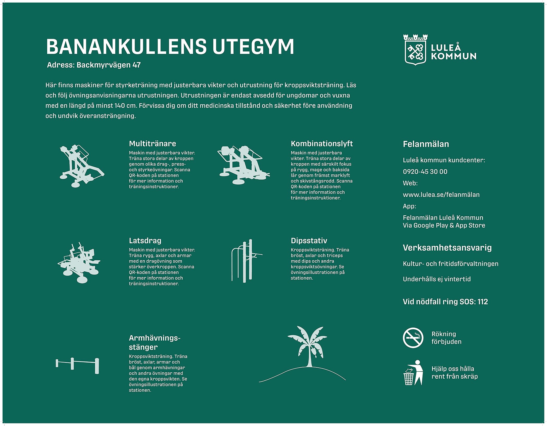 Instruktioner redskap utegym